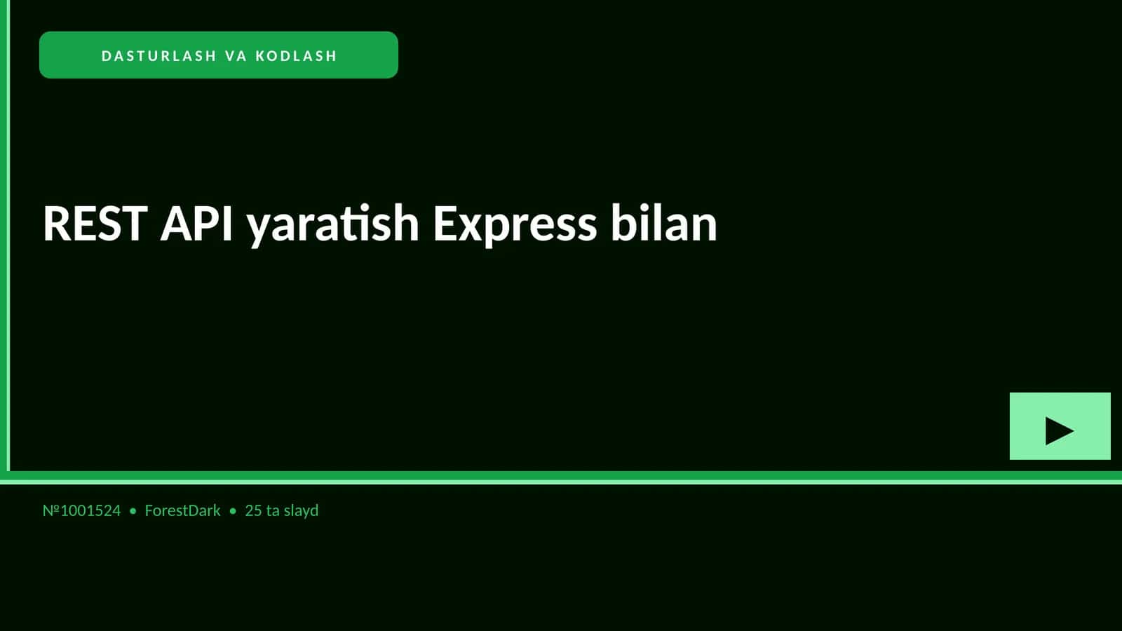 REST API yaratish Express bilan 1