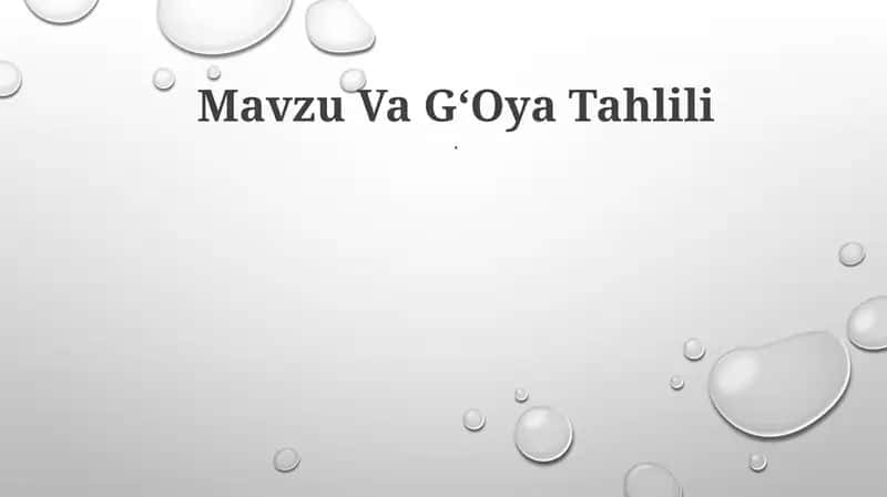 Mavzu Va GʻOya Tahlili 1