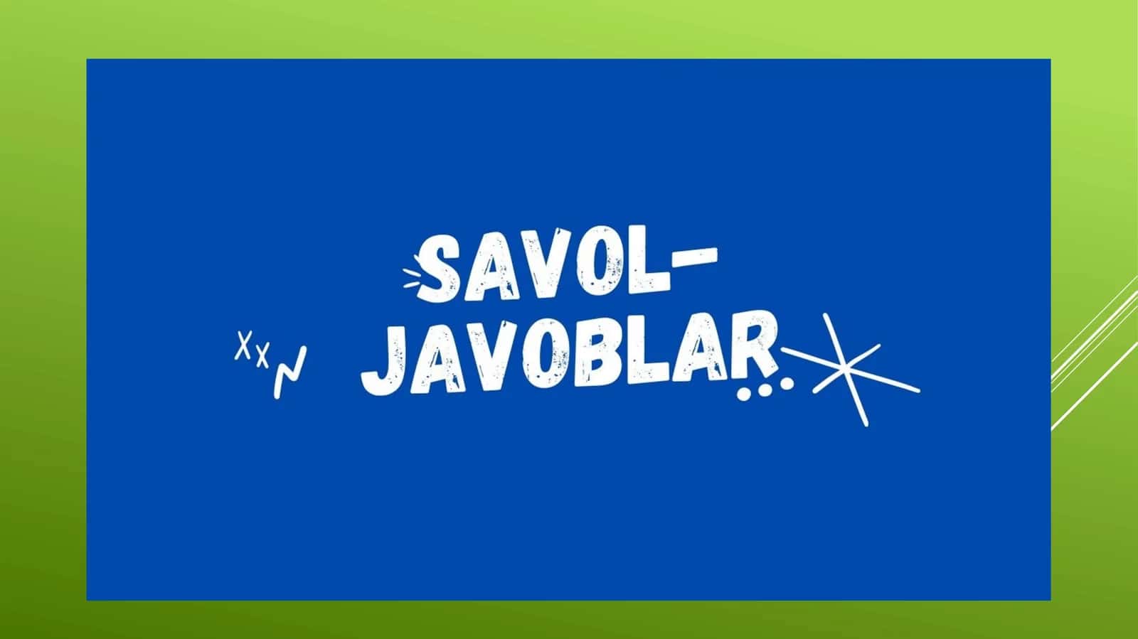 Ingichka va Qalin savol javob metodi 1