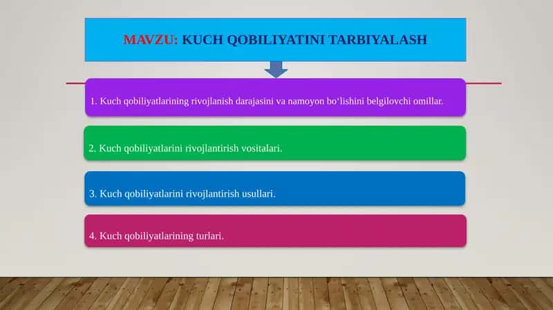 Kuch qobiliyatini tarbiyalash 1