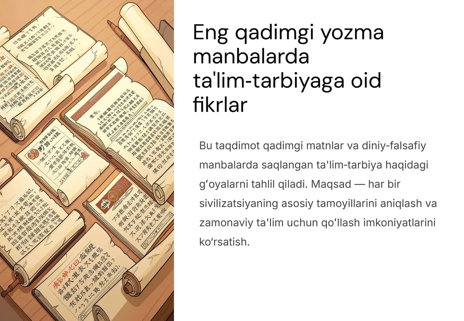 Eng qadimgi yozma manbalarda ta'lim‑tarbiyaga oid fikrlar 1