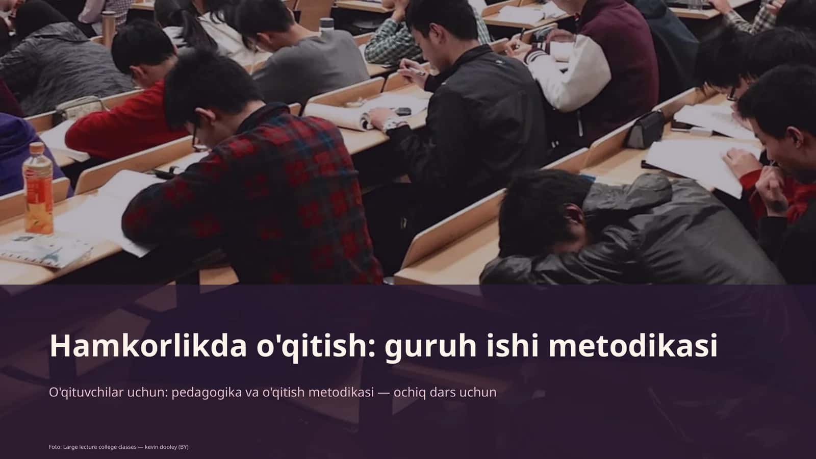 Hamkorlikda o'qitish: guruh ishi metodikasi 1