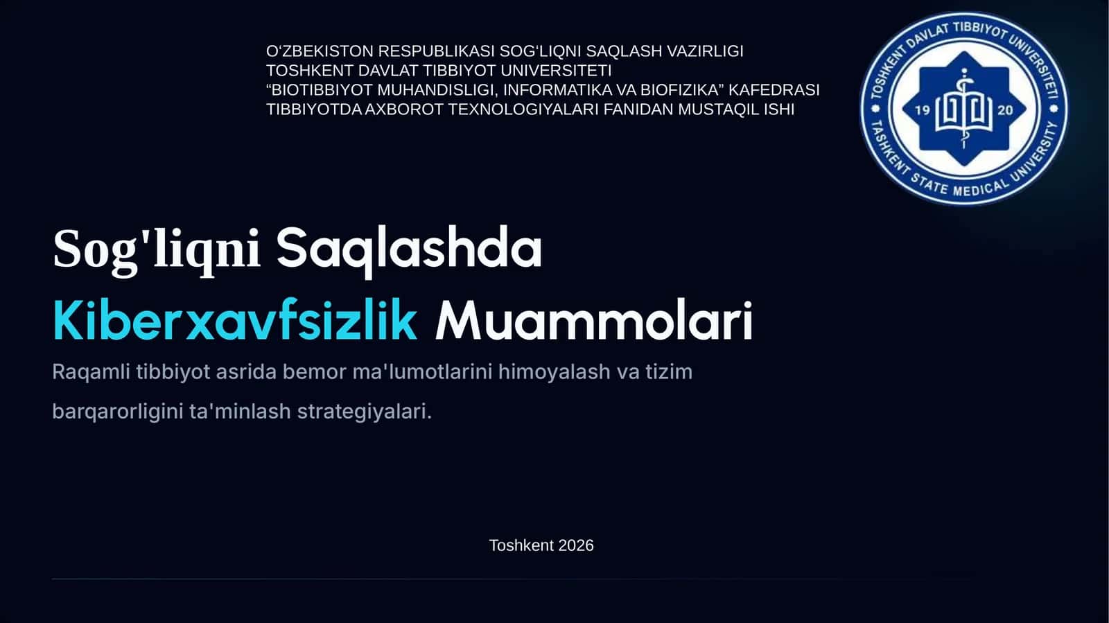 Sog'liqni Saqlashda Kiberxavfsizlik Muammolari 1