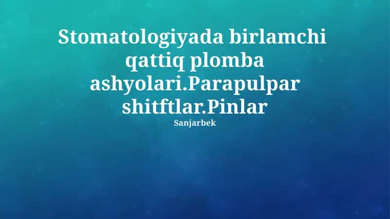 Pulpa himoyasi usullari 1