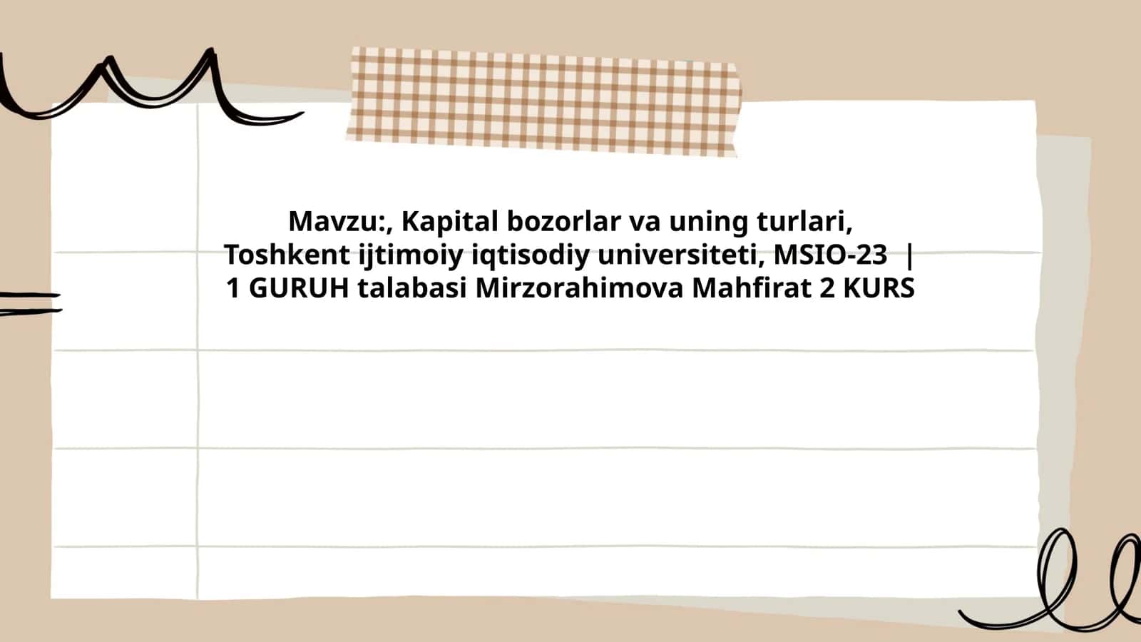 Kapital bozorlar va uning turlari 1