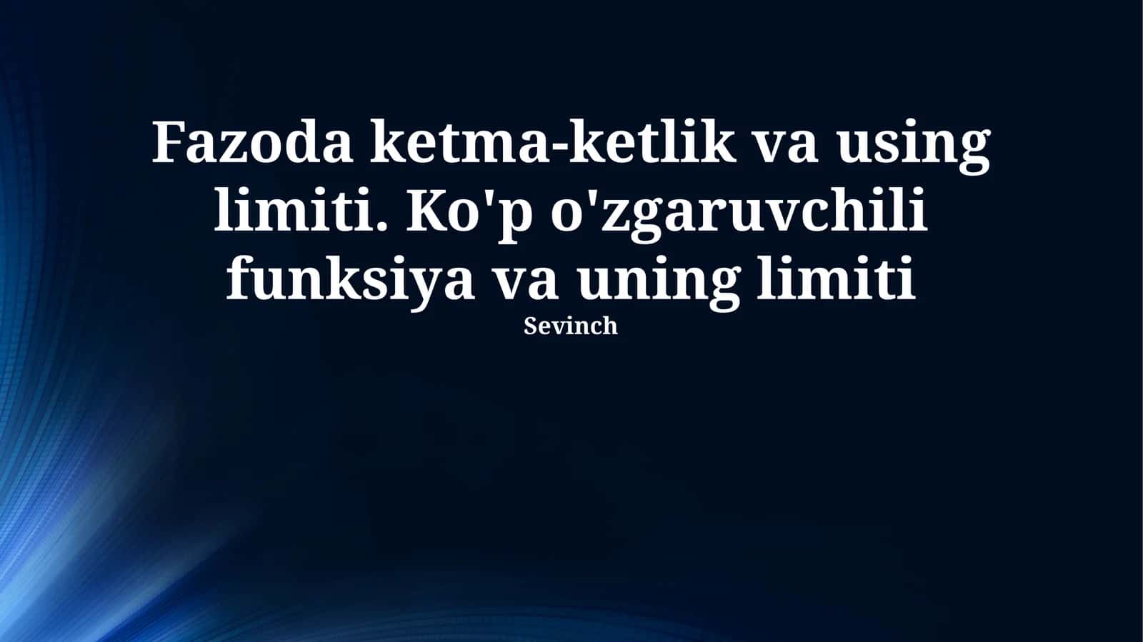 Funksiyaning ketma-ketligi va limiti 1