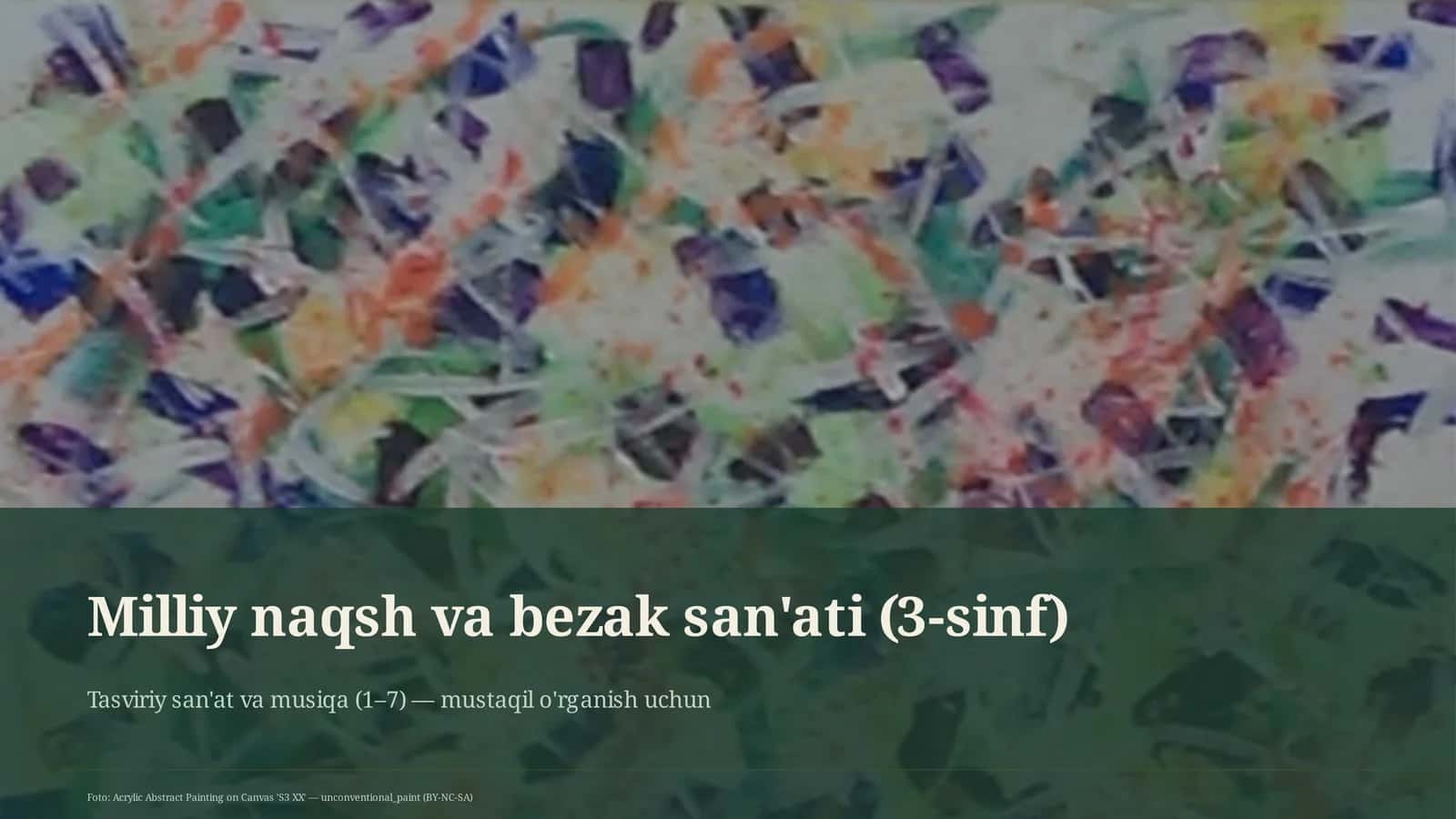 Milliy naqsh va bezak san'ati (3-sinf) 1