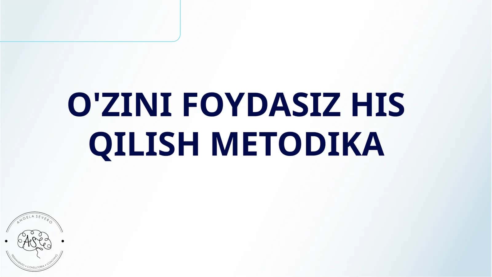 O'ZINI FOYDASIZ HIS QILISH METODIKA 1