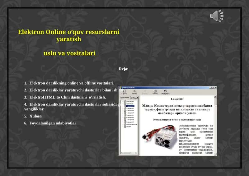 Elektron Online o’quv resurslarni yaratish uslublari 1
