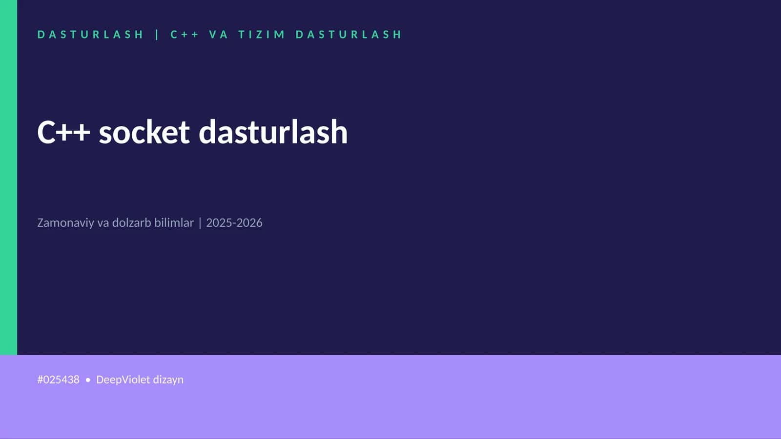 C++ VA TIZIM DASTURLASH 1