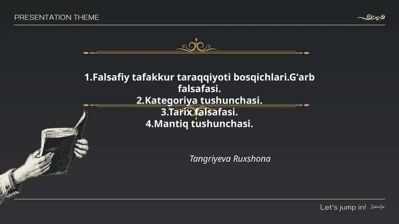 Falsafiy tafakkurning qadimiy bosqichlari va Gʻarb antik falsafasi 1
