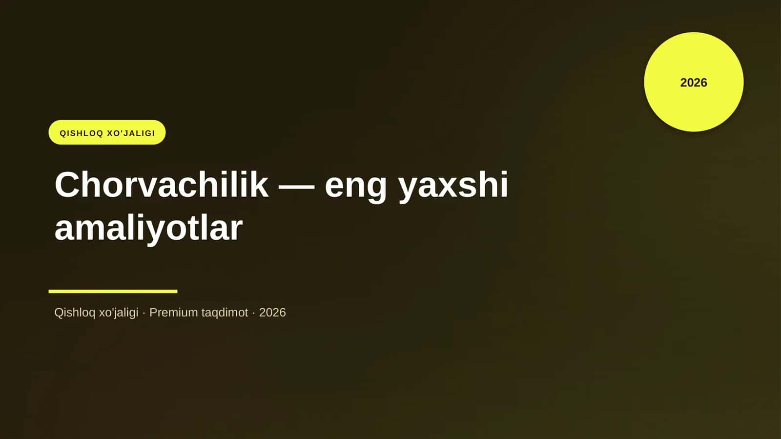 Chorvachilik — eng yaxshi amaliyotlar 1