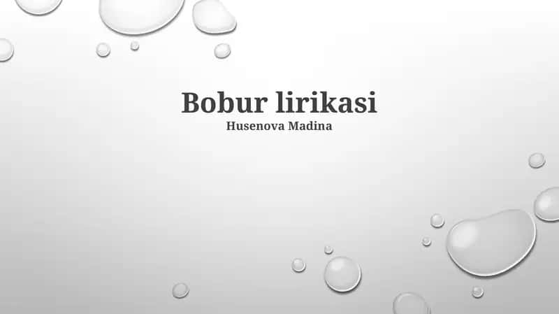 Bobur lirikasi 1