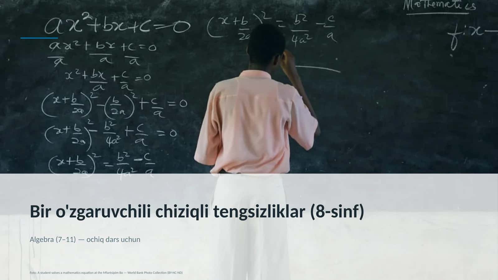 Bir o'zgaruvchili chiziqli tengsizliklar (8-sinf) 1
