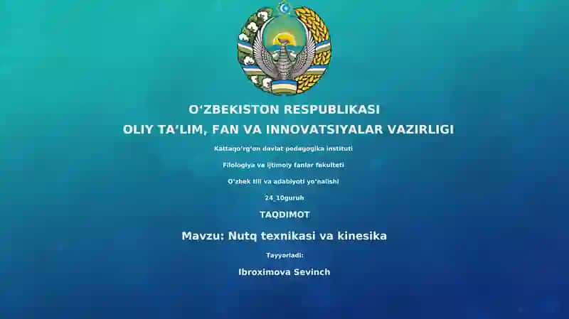 Nutq texnikasi va kinesika 1