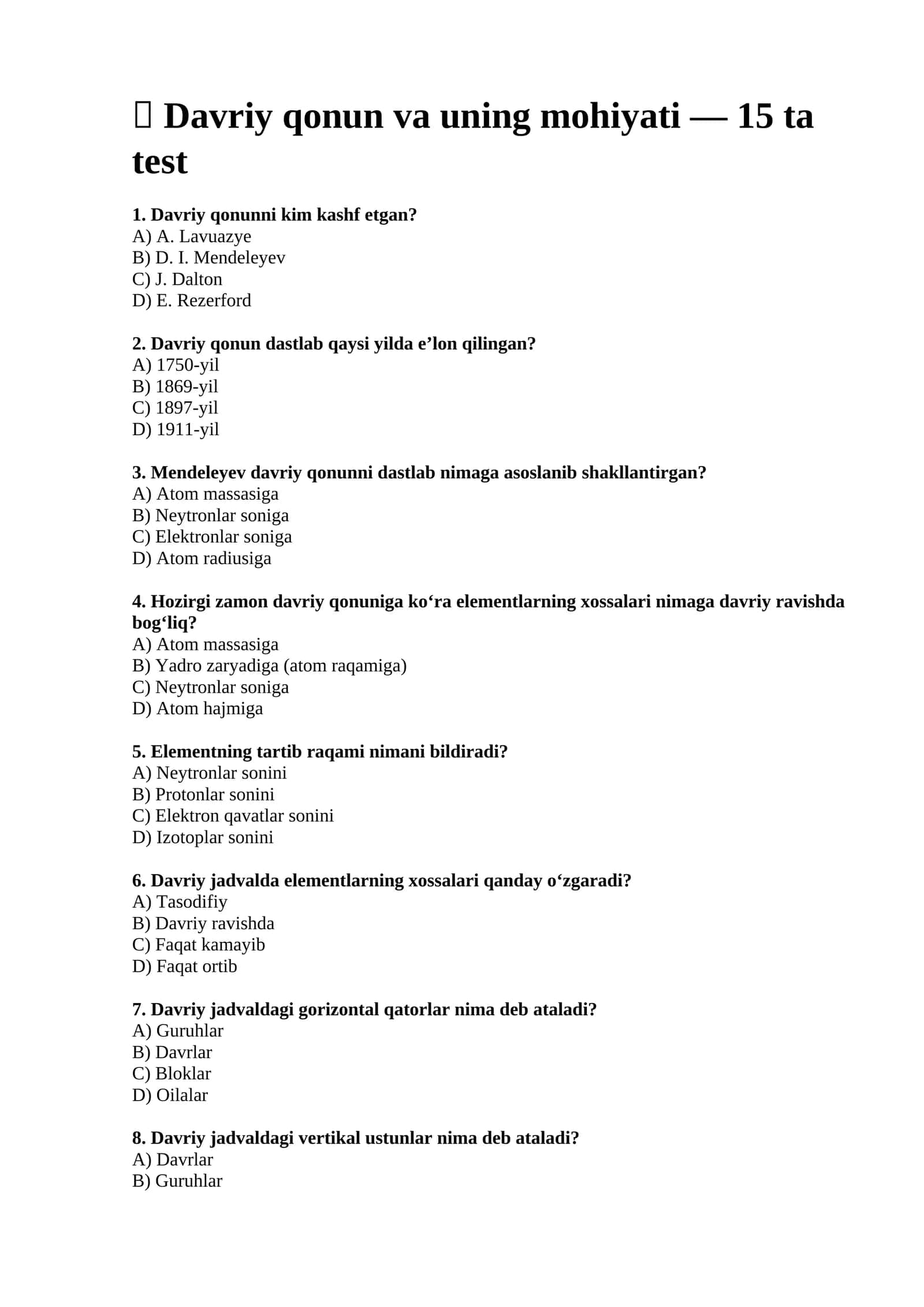 Davriy qonun va uning mohiyati 1