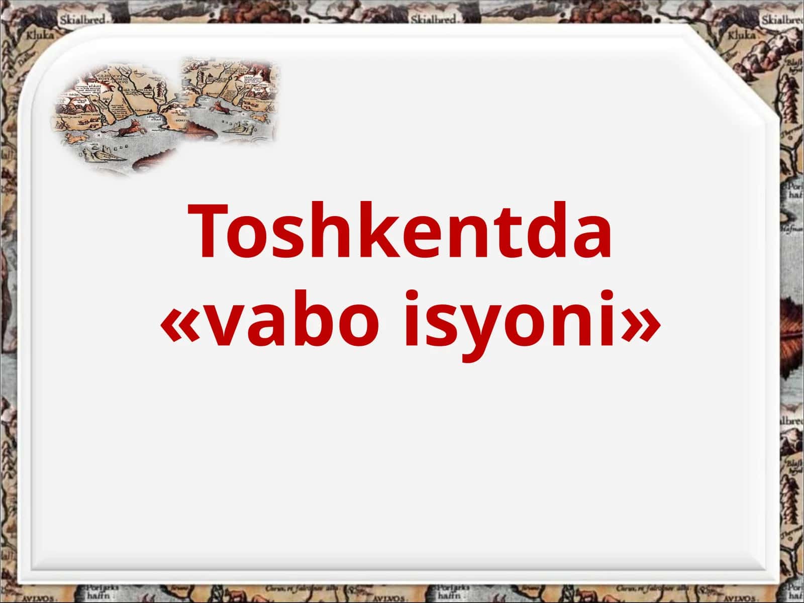 Toshkentda «vabo isyoni» 1