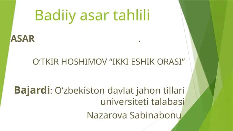 Ikki Eshik Orasi 1