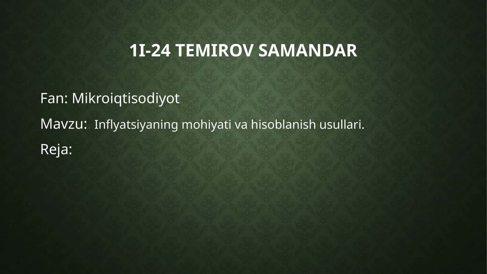 Inflyatsiyaning mohiyati 1