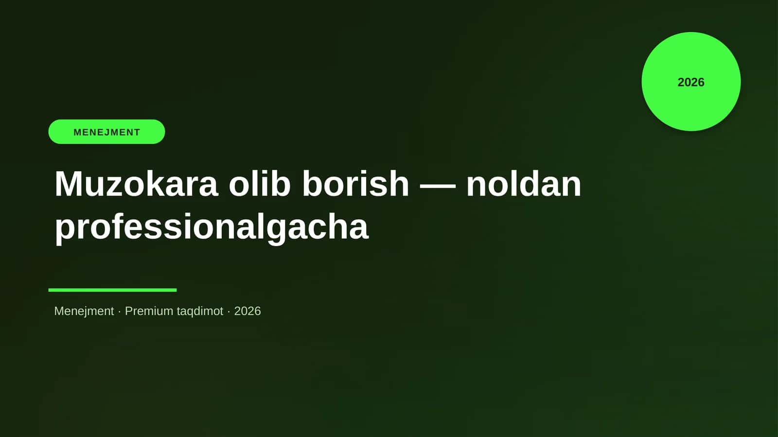 Muzokara olib borish — noldan professionalgacha 1