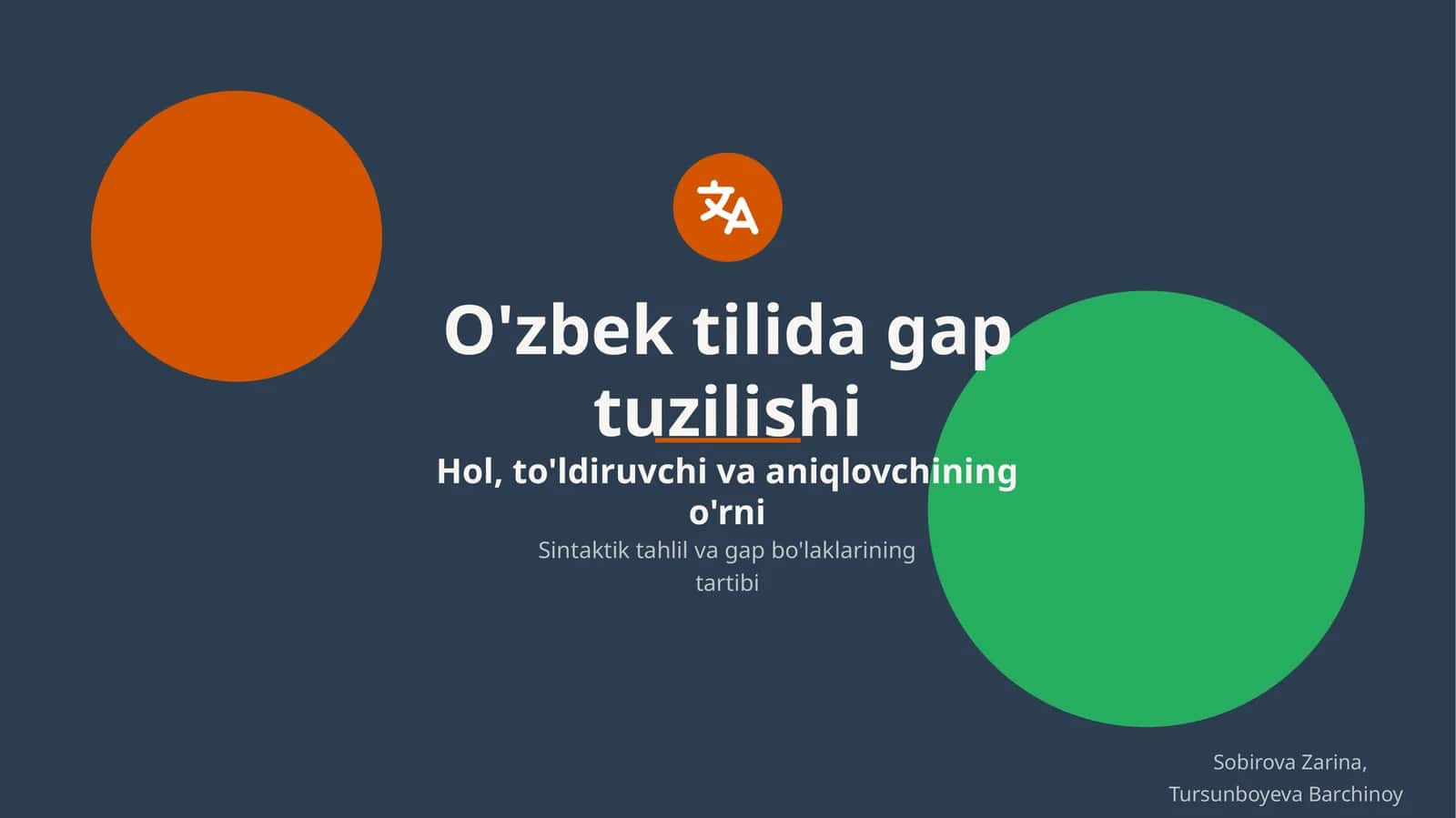 O'zbek tilida gap tuzilishi 1