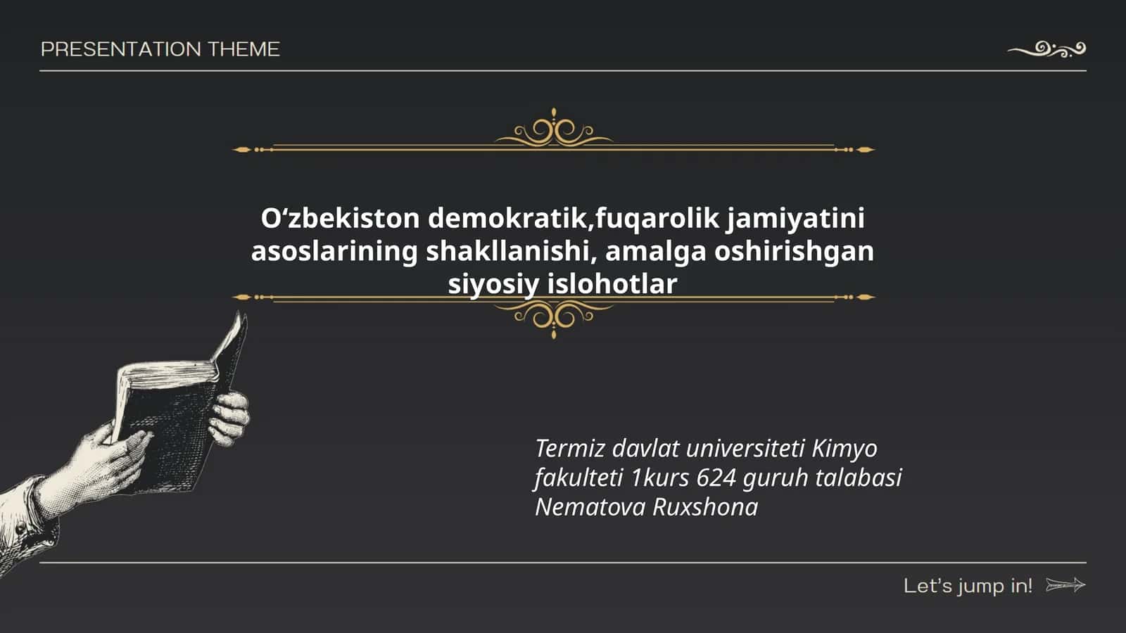 Kimyo fakulteti 1kurs 624 guruh talabasi Nematova Ruxshona 1