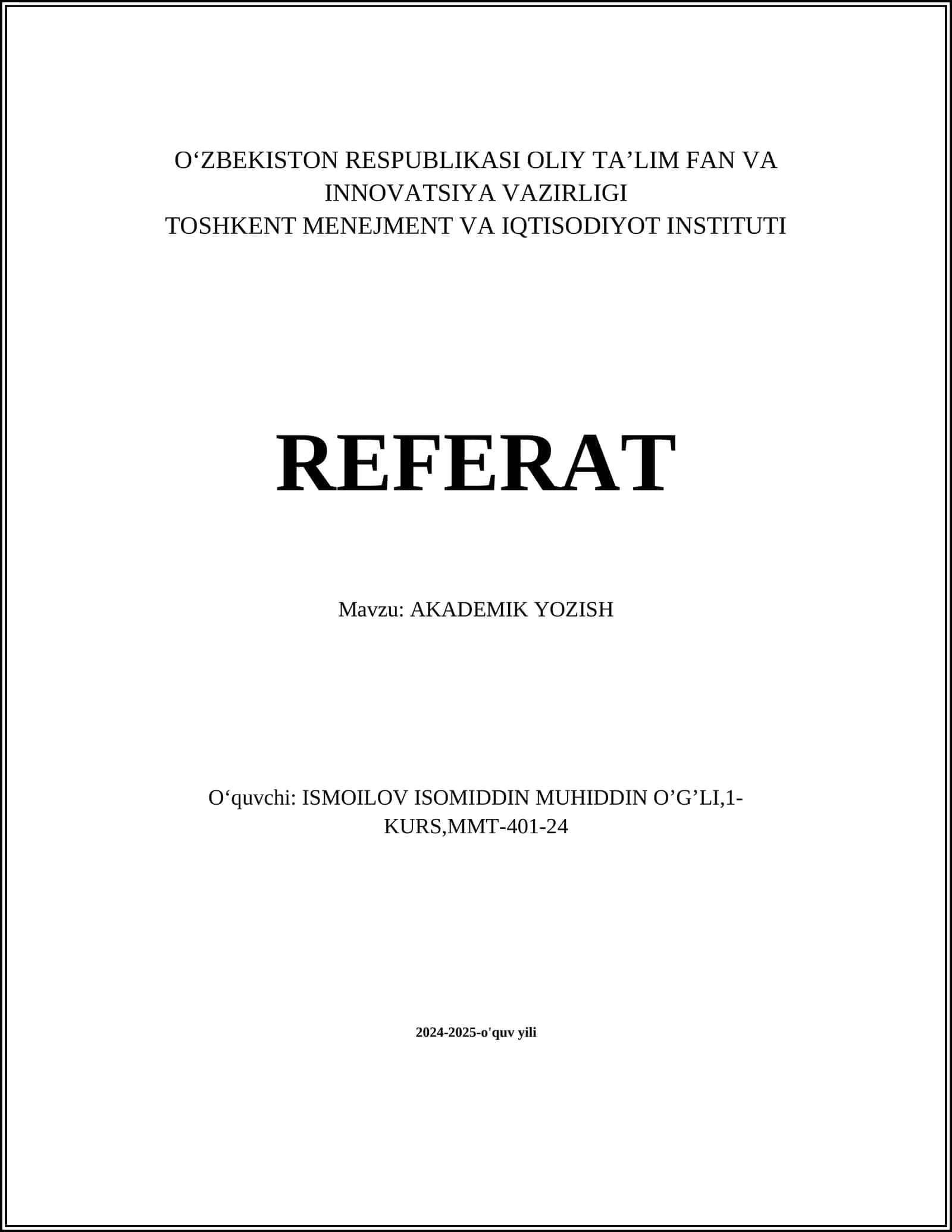 AKADEMIK YOZISH 1