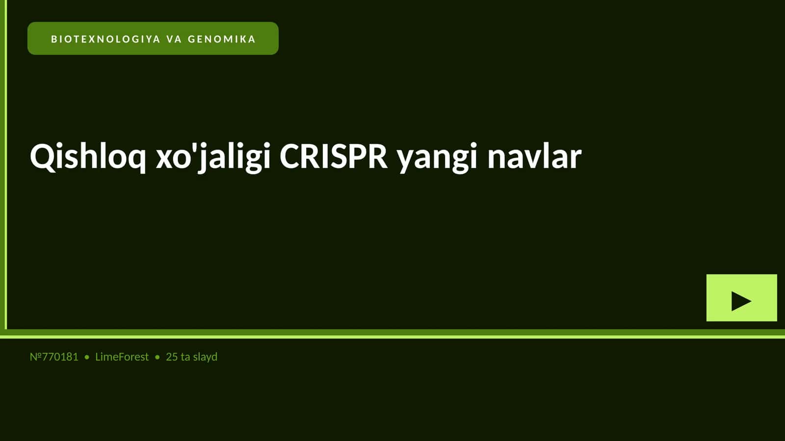 BIOTEXNOLOGIYA VA GENOMIKA 1