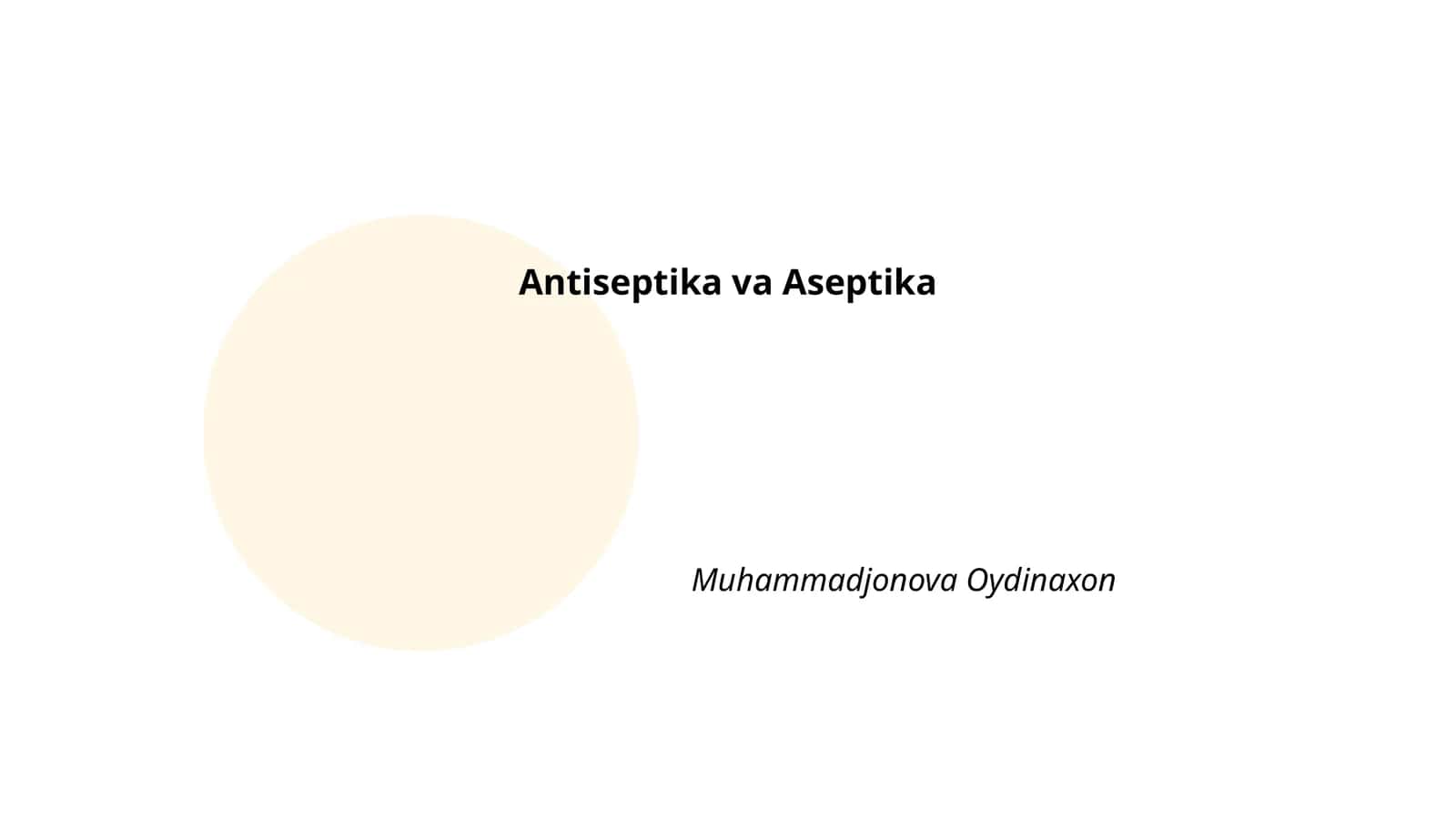Antiseptika va Aseptika 1