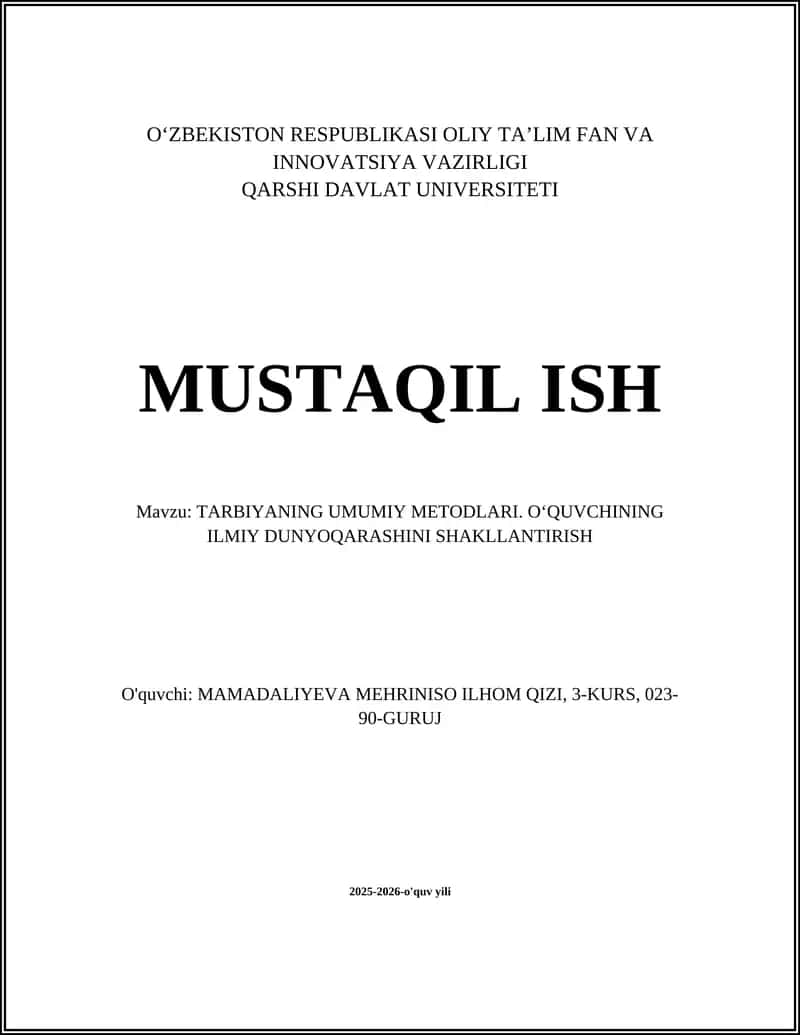 TARBIYANING UMUMIY METODLARI 1