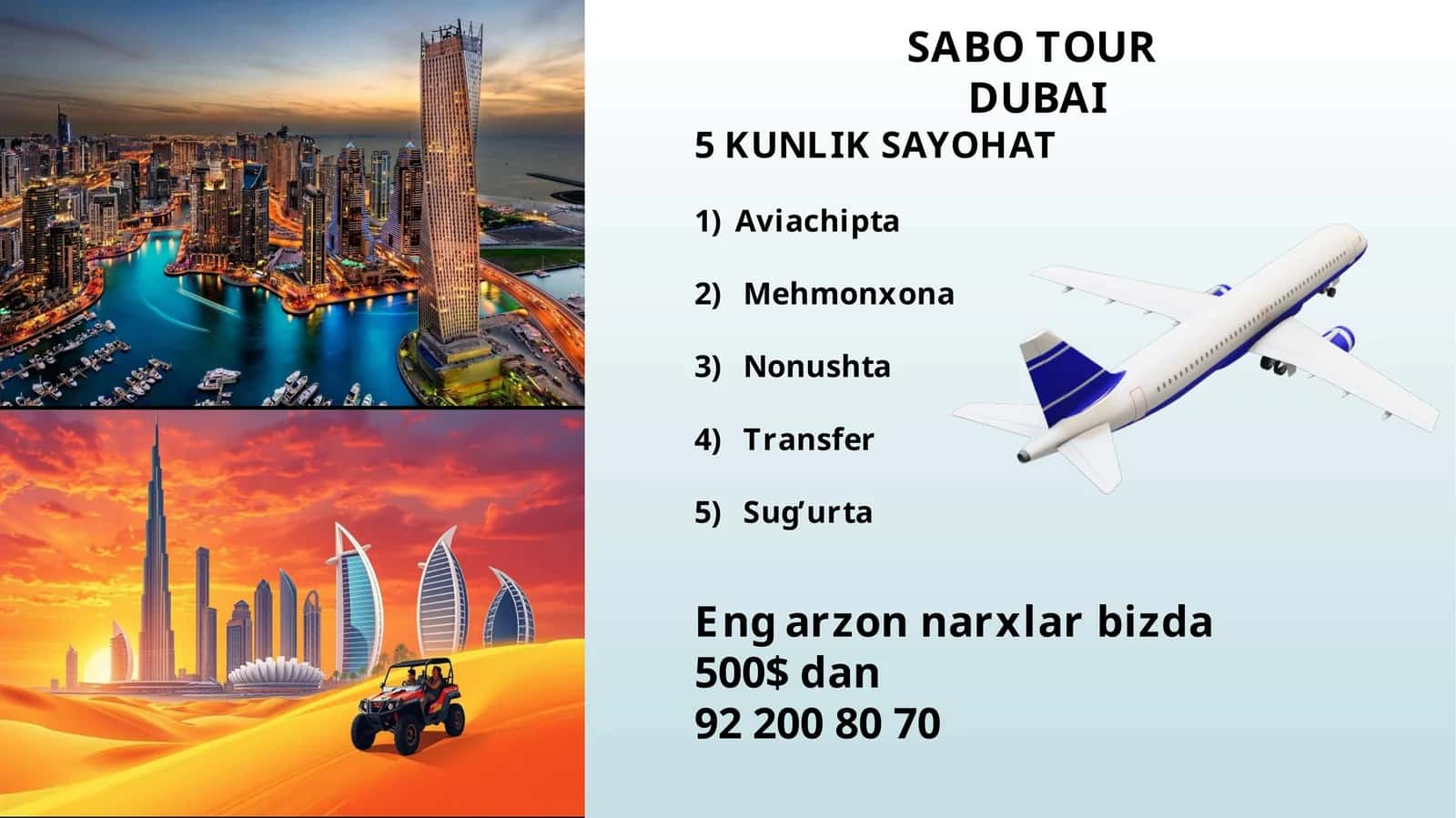 SABO TOUR DUBAI 5 KUNLIK SAYOHAT 1