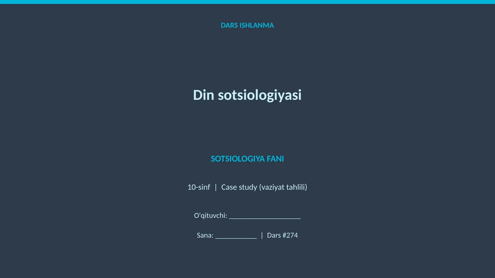 Din sotsiologiyasi 1