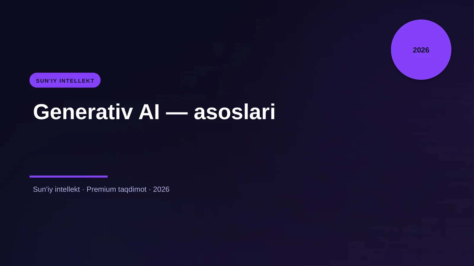Generativ AI — asoslari 1