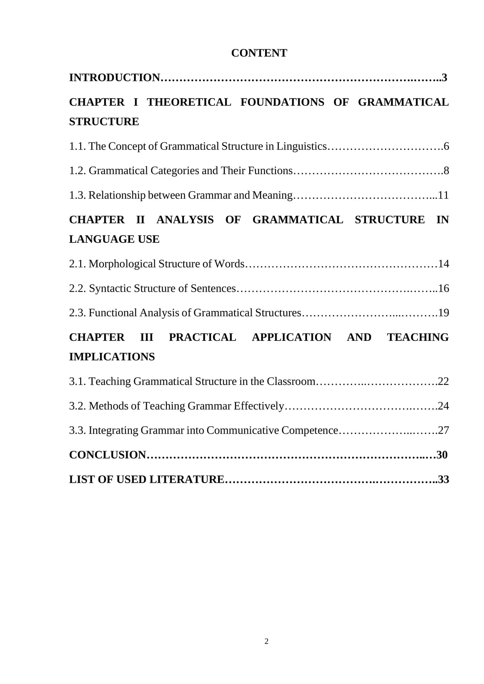 Grammatical Structure of a language 1