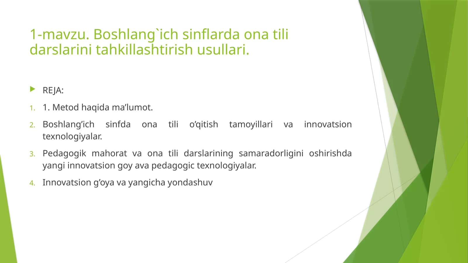 Boshlang`ich sinflarda ona tili darslarini tahkillashtirish usullari 1