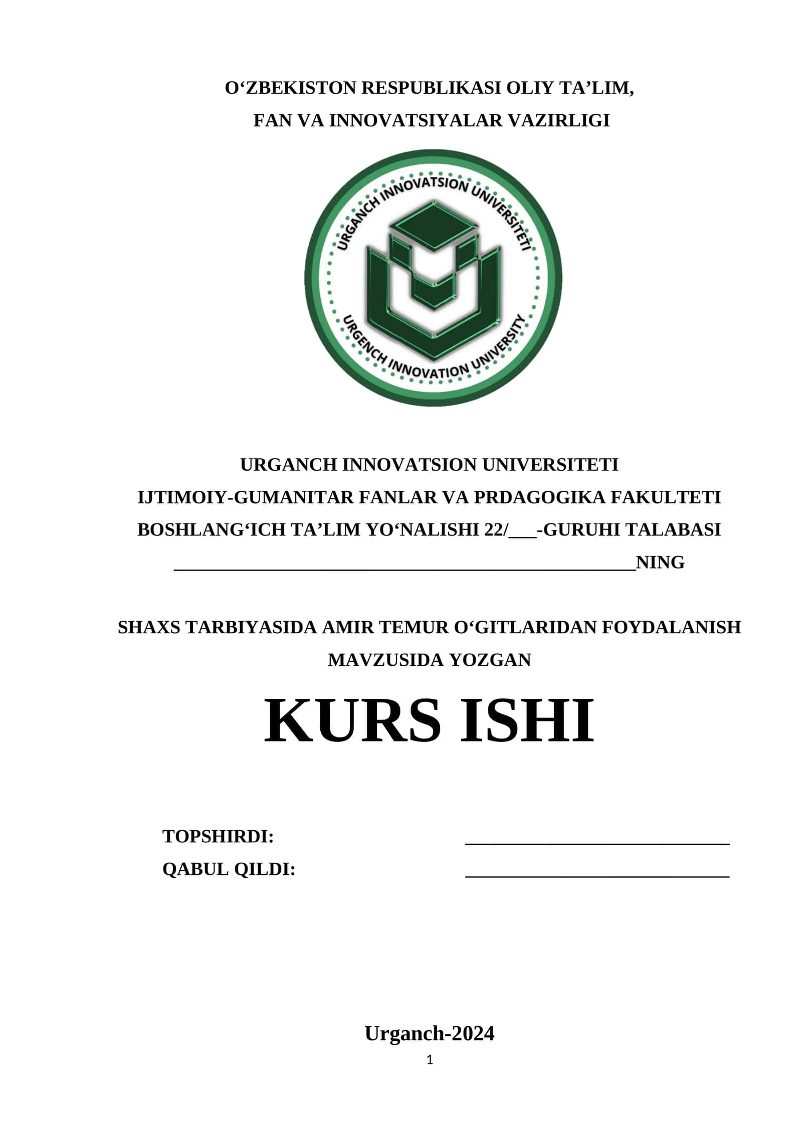 SHAXS TARBIYASIDA AMIR TEMUR O‘GITLARIDAN FOYDALANISH 1