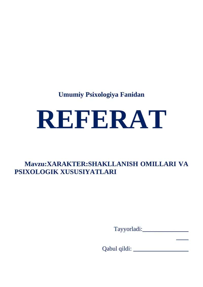Umumiy Psixologiya Fanidan 1