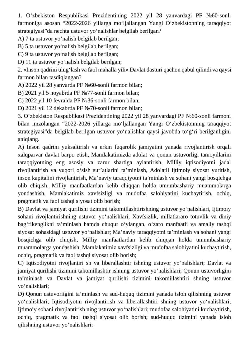 2022-2026 yillarga mo‘ljallangan Yangi O‘zbekistonning taraqqiyot strategiyasi 1