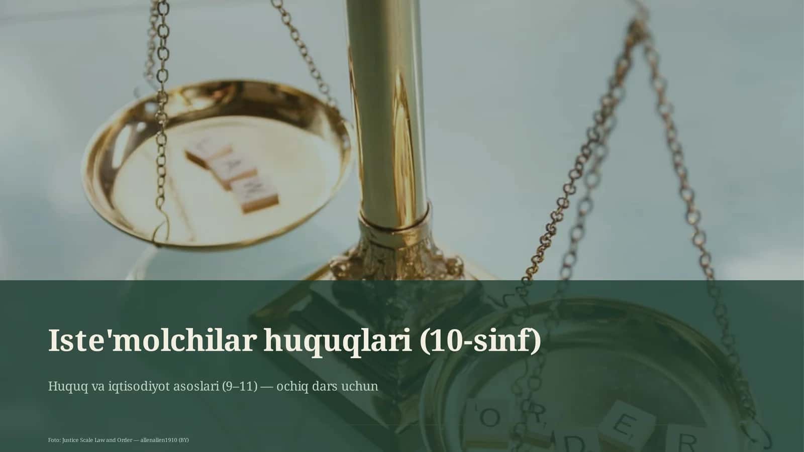 Iste'molchilar huquqlari (10-sinf) 1