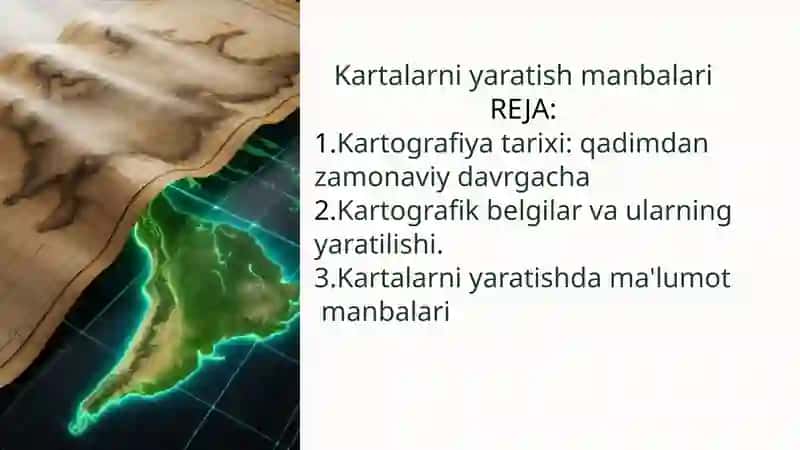 Kartalarni yaratish manbalari 1