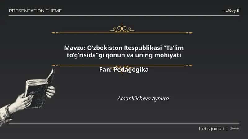 O‘zbekiston Respublikasi “Ta’lim to‘g‘risida”gi qonun va uning mohiyati 1