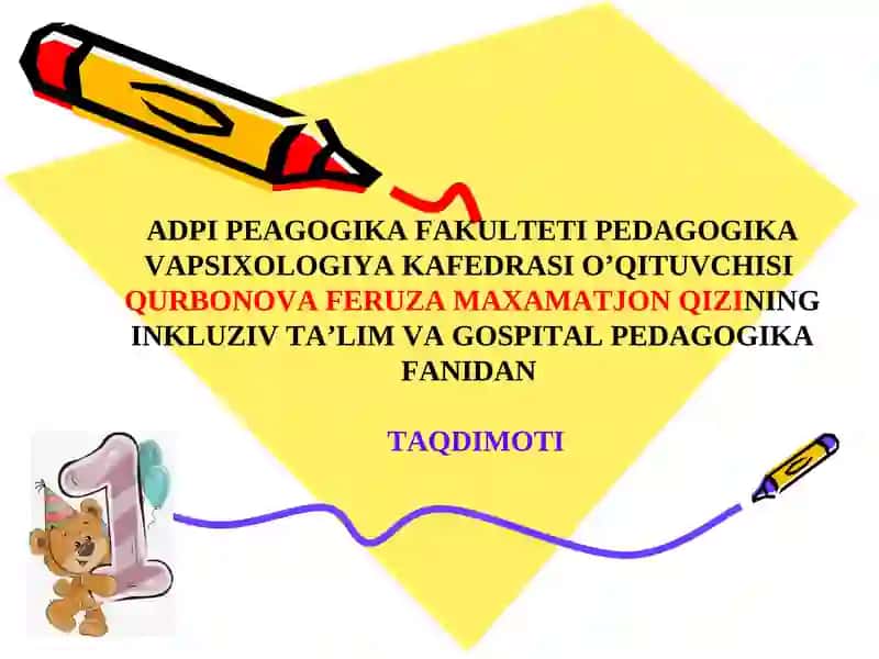Maktabgacha ta'lim va ta'lim tizimi 1