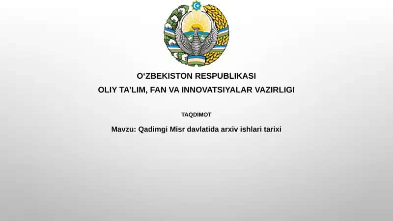 Qadimgi Misrdavlatida arxiv ishlari tarixi 1