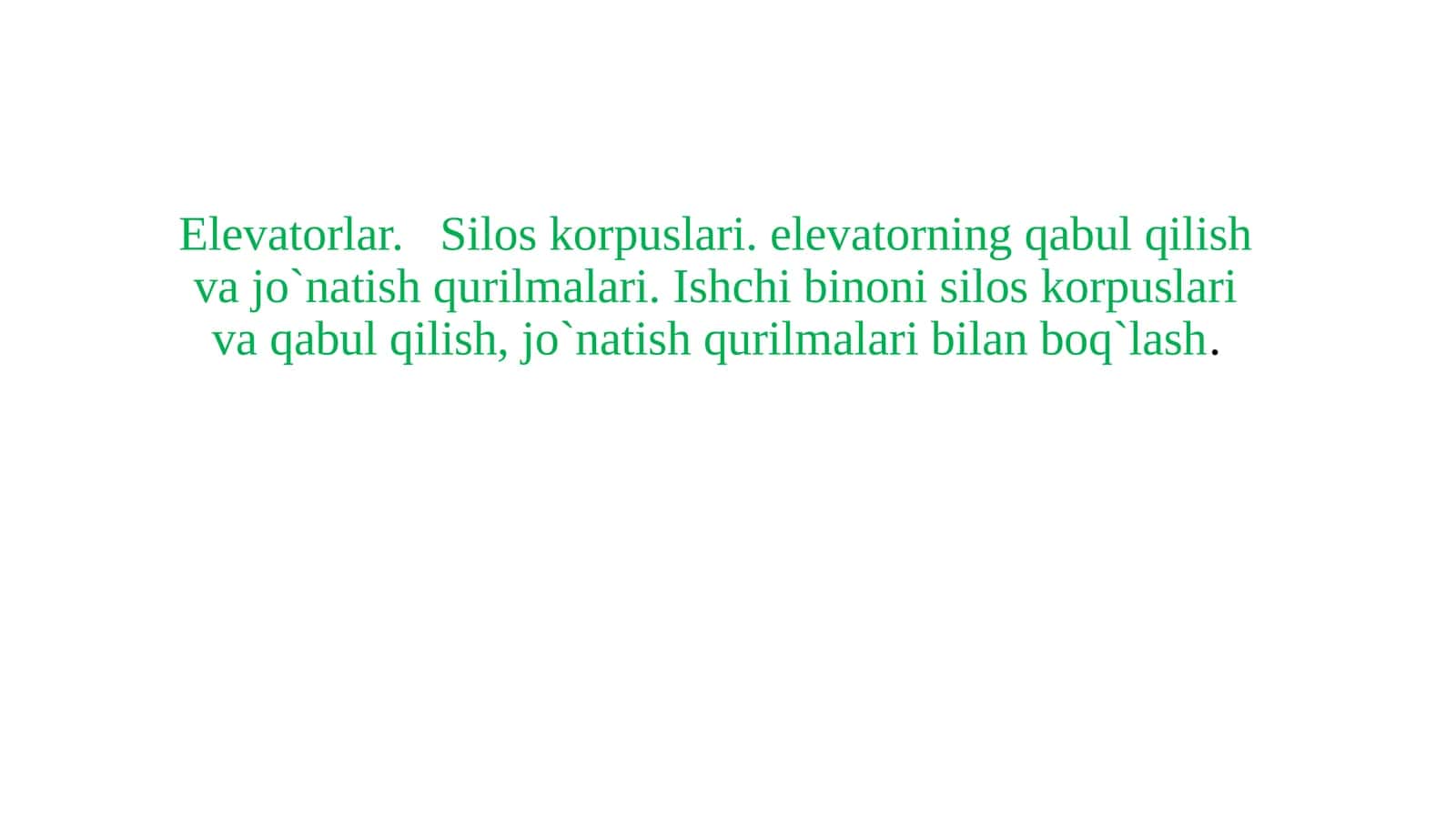 Elevatorning qabul qilish qurilmalari 1