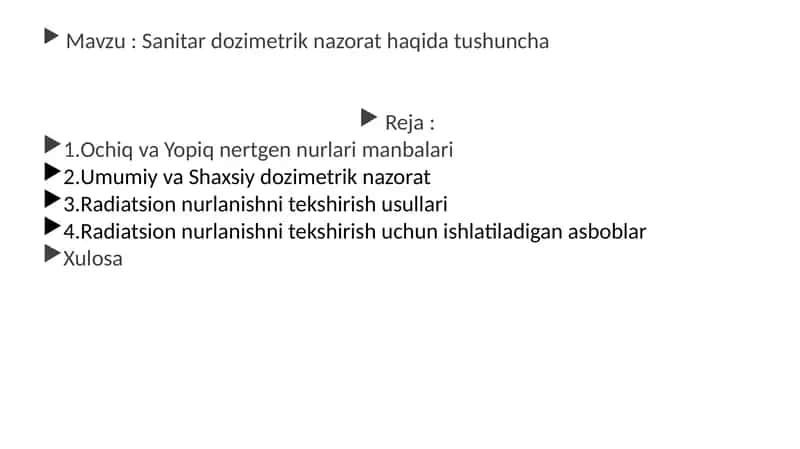 Sanitar dozimetrik nazorat 1