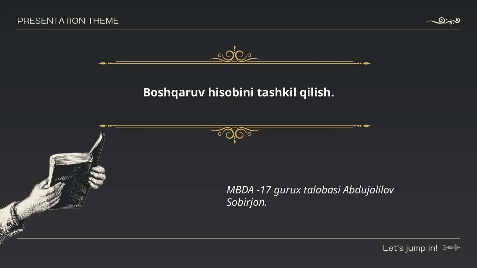 Boshqaruv hisobi 1