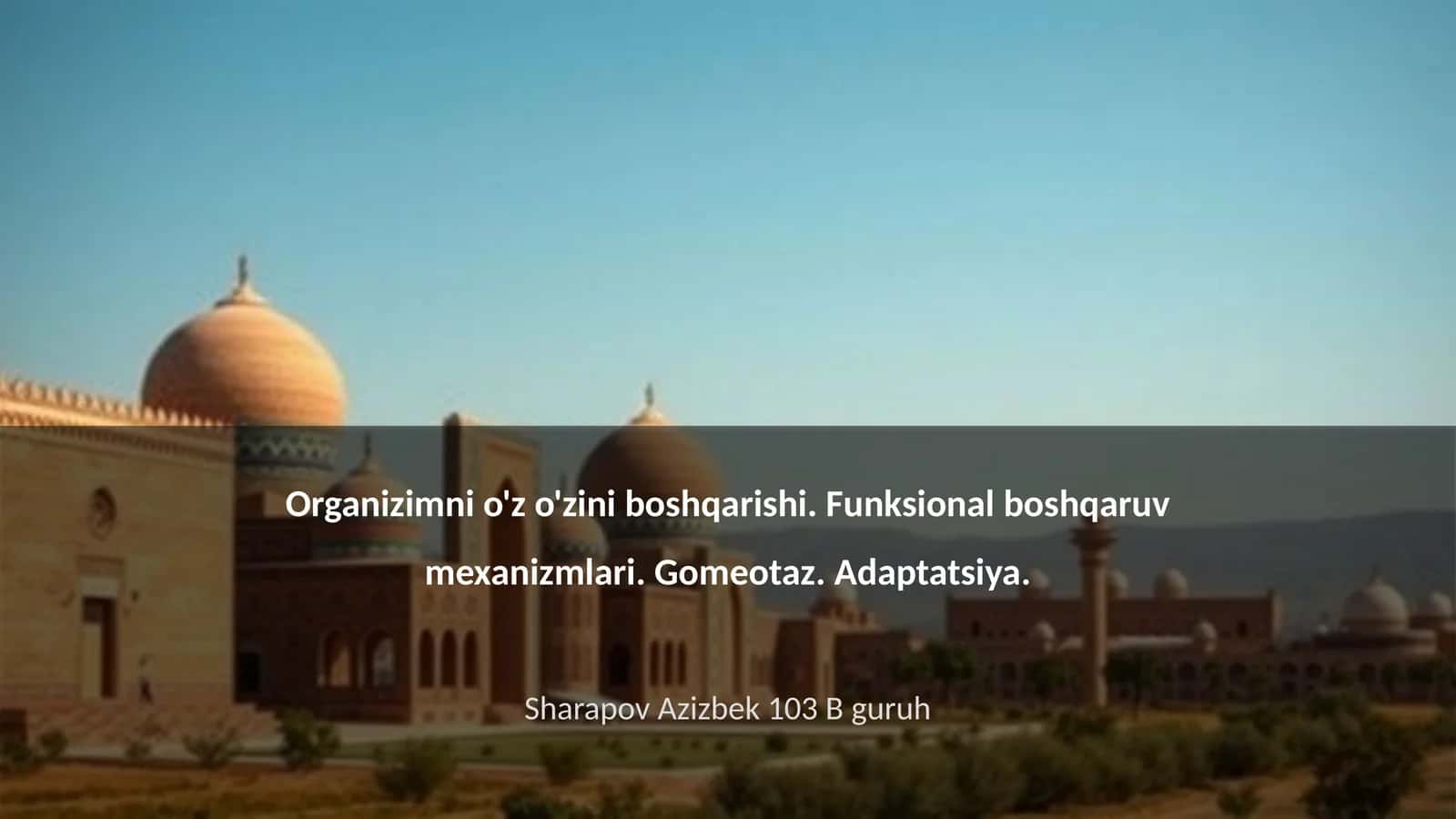 Organizimni o'z o'zini boshqarishi 1