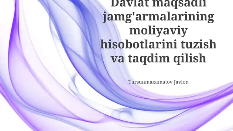 Davlat trast fondlarining moliyaviy hisobotlari: Asosiy tamoyillar va tuzilma 1