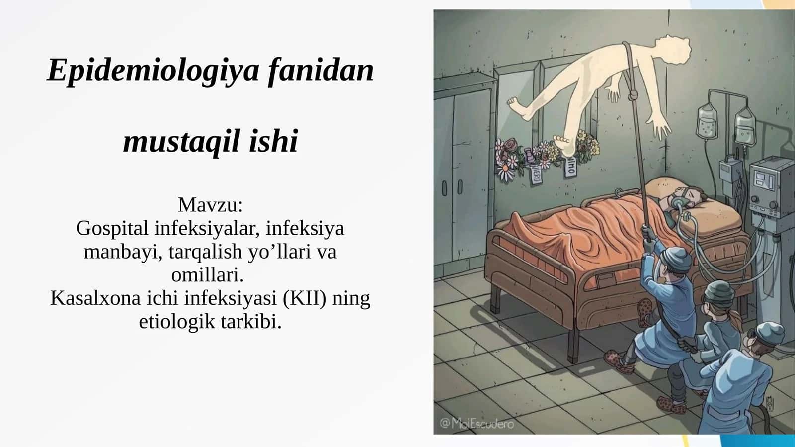 Gospital infeksiyalar, infeksiya manbayi, tarqalish yo’llari va omillari. Kasalxona ichi infeksiyasi (KII) ning etiologik tarkibi. 1