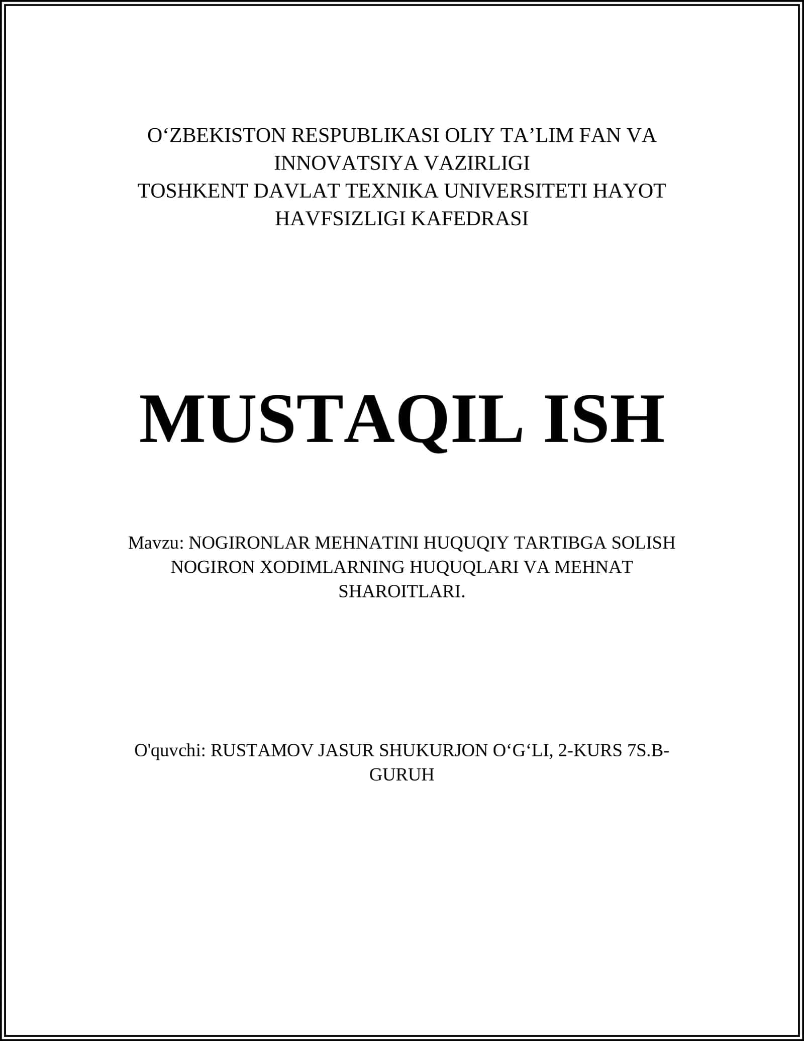 NOGIRONLAR MEHNATINI HUQUQIY TARTIBGA SOLISH 1